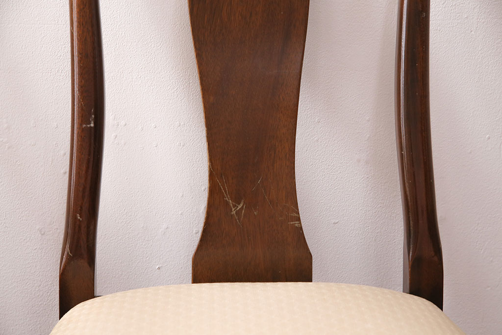 中古　アメリカ輸入家具　Stickley(スティックレー、スティックレイ)　マホガニー材製の高級感あふれるダイニングチェア2脚セット(椅子、サロンチェア)(R-049682)