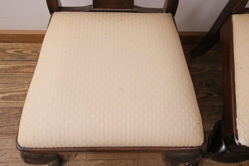 中古　アメリカ輸入家具　Stickley(スティックレー、スティックレイ)　マホガニー材製の高級感あふれるダイニングチェア2脚セット(椅子、サロンチェア)(R-049682)