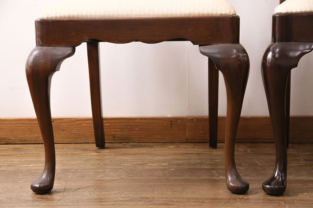 中古　アメリカ輸入家具　Stickley(スティックレー、スティックレイ)　マホガニー材製の高級感あふれるダイニングチェア2脚セット(椅子、サロンチェア)(R-049682)