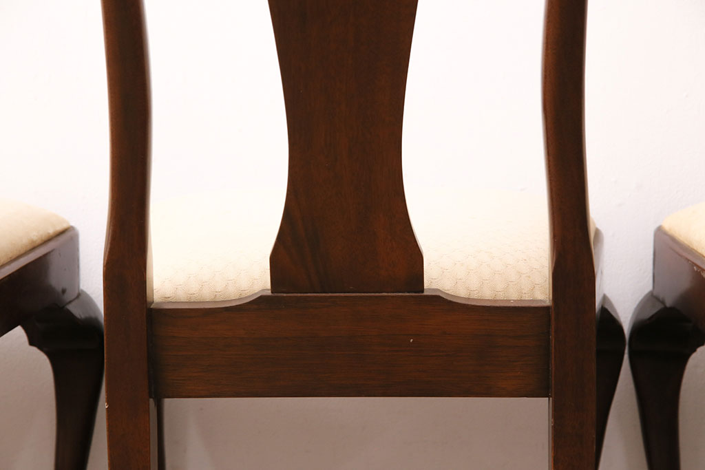 中古　アメリカ輸入家具　Stickley(スティックレー、スティックレイ)　マホガニー材製の高級感あふれるダイニングチェア4脚セット(椅子、サロンチェア)(R-049683)
