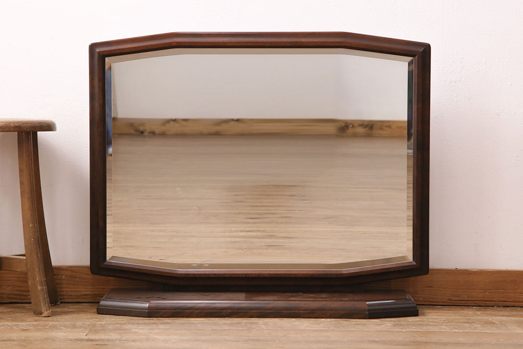 中古　北海道民芸家具　#362　洗練された上品さが魅力的な置き鏡(卓上ミラー、鏡)(定価約8万円)(R-049699)