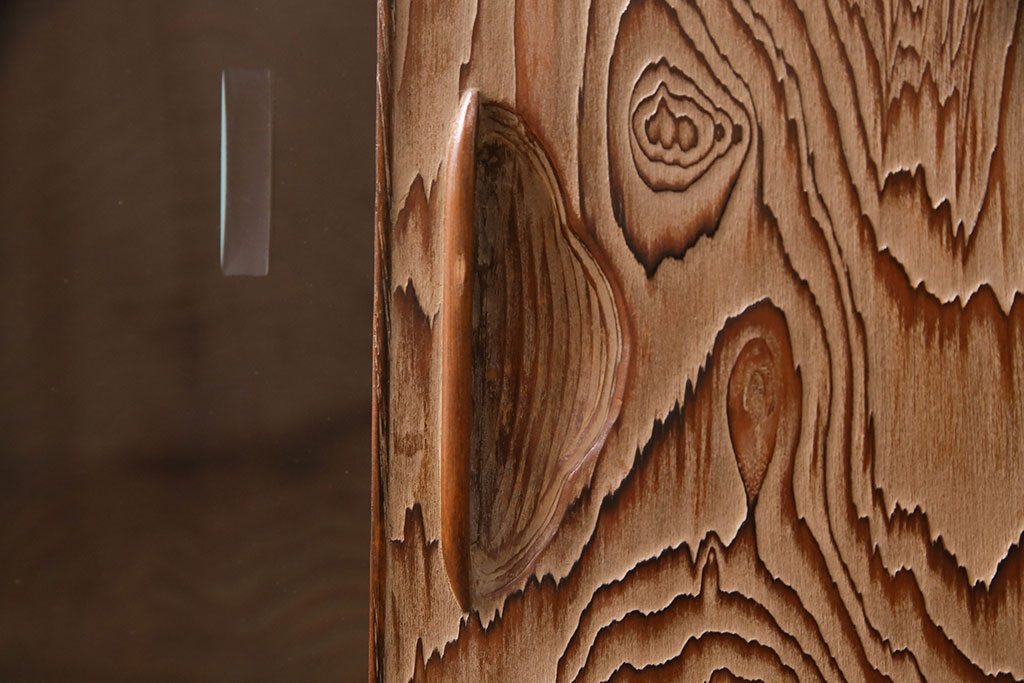 中古 民芸家具　高級杉材製　飾り棚(戸棚、茶棚、収納棚)(R-049761)