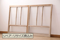 【加工実例】昭和中期の組子欄間の裏表両面ともにクリアガラスに変更しました。(明り取り、明かり取り、建具)