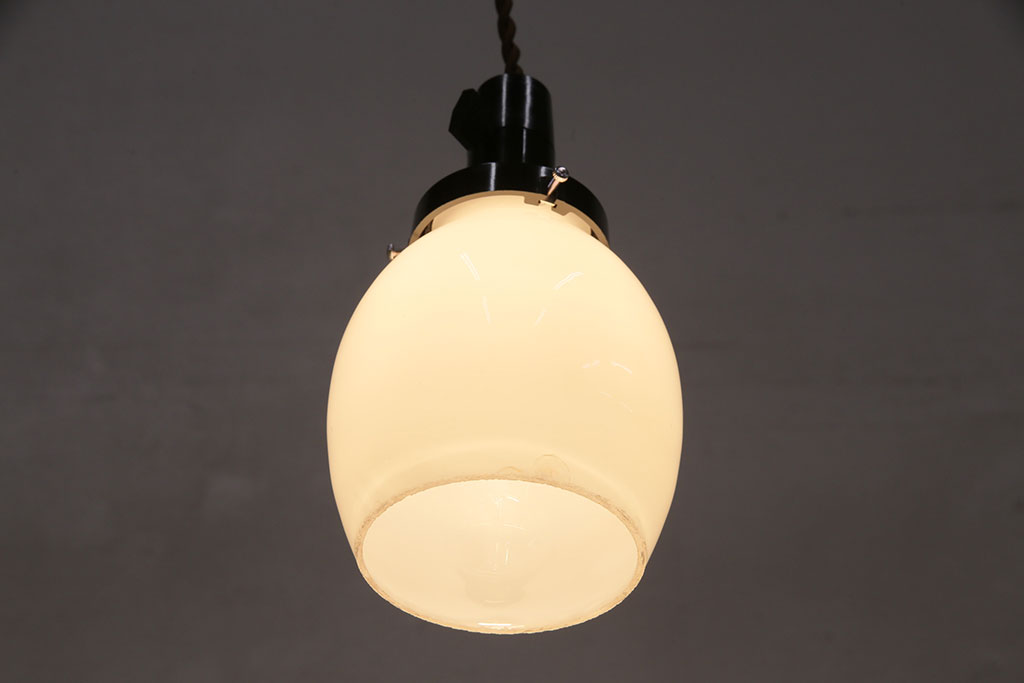 アンティーク照明　ぷっくりとした筒型が柔らかい雰囲気を醸し出す天井照明(ペンダントライト、吊り下げ照明)(R-049816)