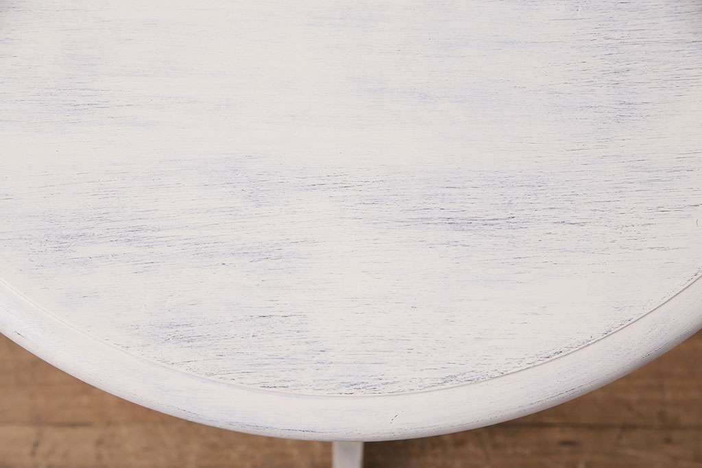 和製アンティーク　アンティークカラーがお部屋のアクセントになるナラ材製ラウンドテーブル(コーヒーテーブル、サイドテーブル)(R-049819)