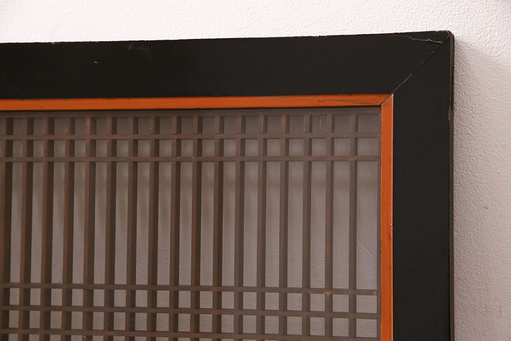 和製アンティーク　片面ガラス　凛とした佇まいが品の良さを高める筬欄間(オサランマ、明かり取り、明り取り、建具)(R-049977)