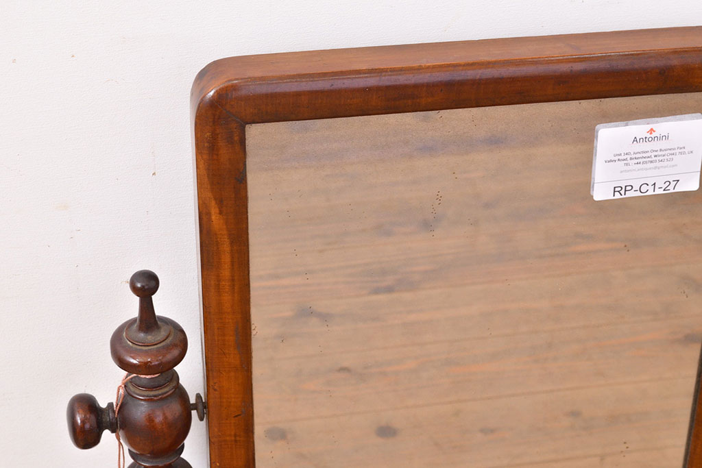 イギリスアンティーク　高級なマホガニー材を贅沢に使った卓上ミラー(鏡)(R-050239)