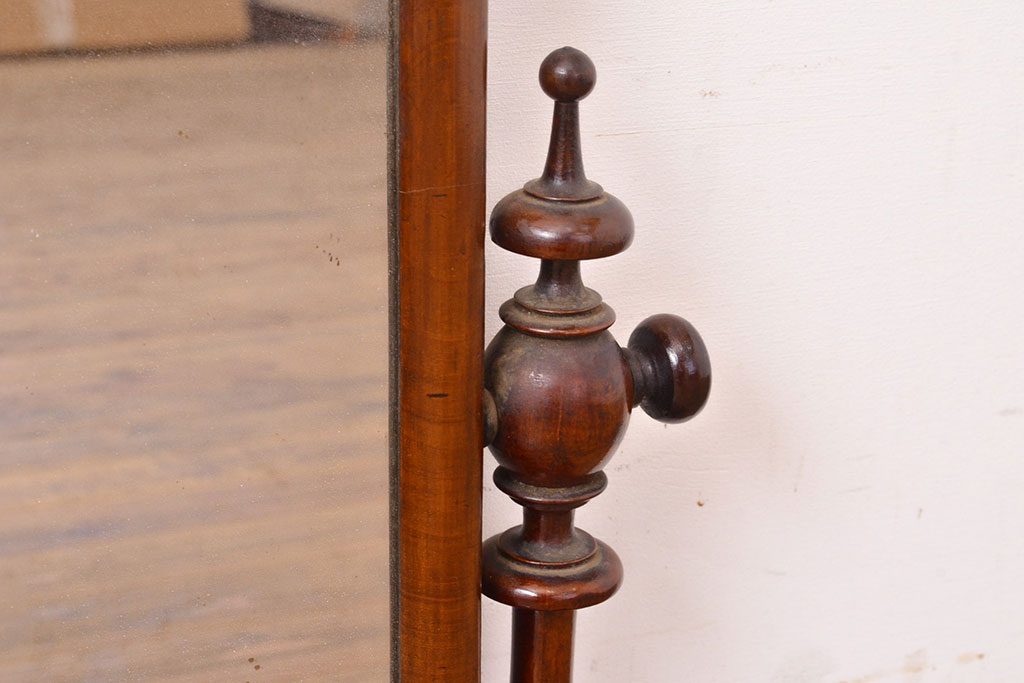 イギリスアンティーク 高級なマホガニー材を贅沢に使った卓上ミラー(鏡)(R-050239) | ラフジュ工房