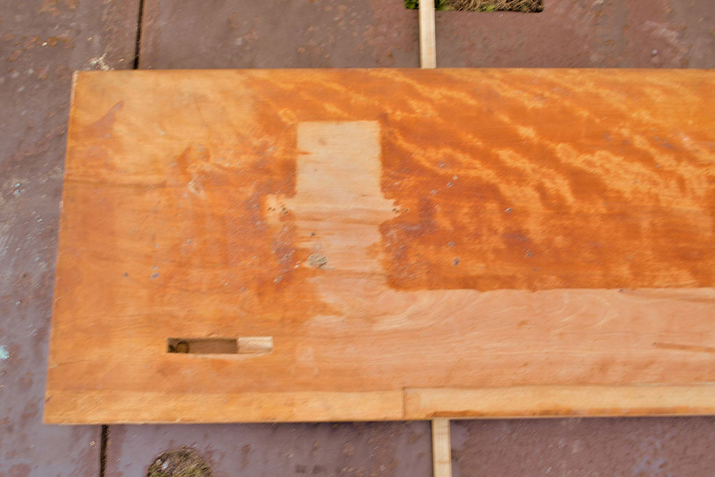 中古　古材　リメイクにおすすめ!松本民芸家具に使用されていた、希少な水目桜(ミズメザクラ)の一枚板(材料、天板、DIY)(R-050278)