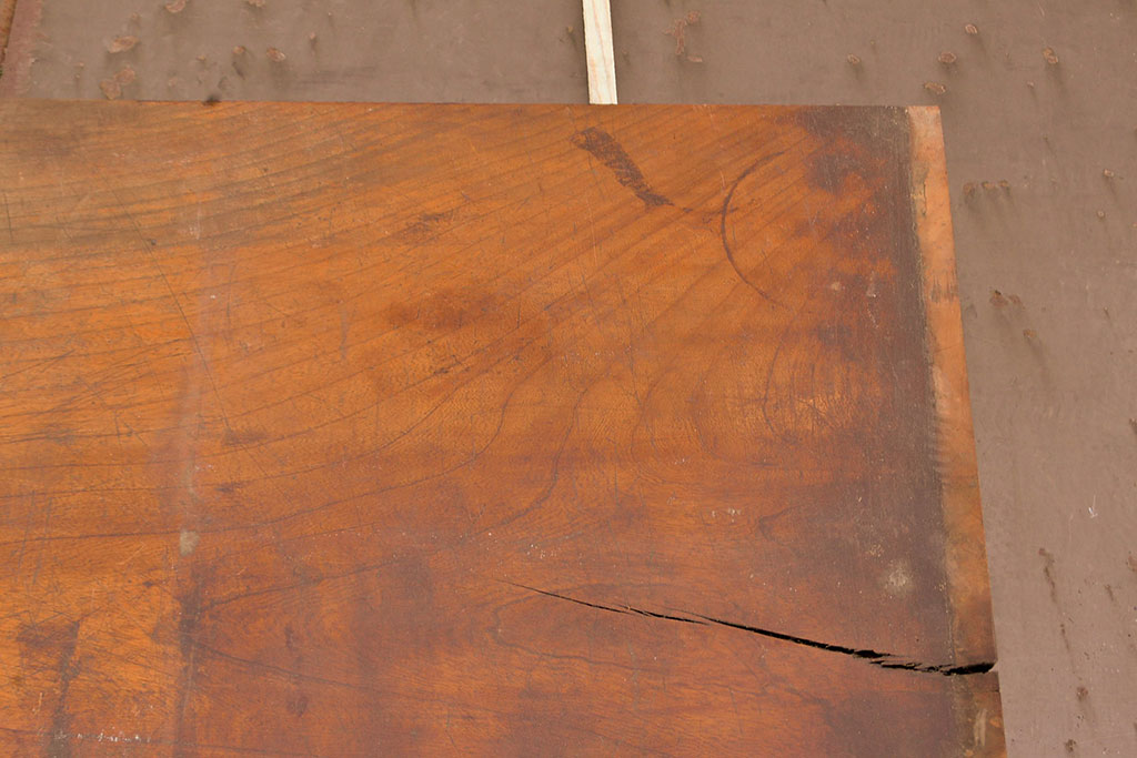 古材 味わいを増した木肌が魅力的な総ケヤキ材一枚板(DIY、材料、板