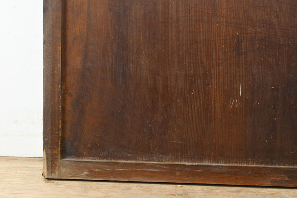 アンティーク建具　明治期　杉材でつくられたシンプルな板戸1枚(帯戸、引き戸)(R-050337)