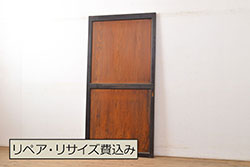 アンティーク建具　昭和中期　ナチュラルテイストにおすすめのホワイトペイントの板戸1枚(引き戸)(R-041173)