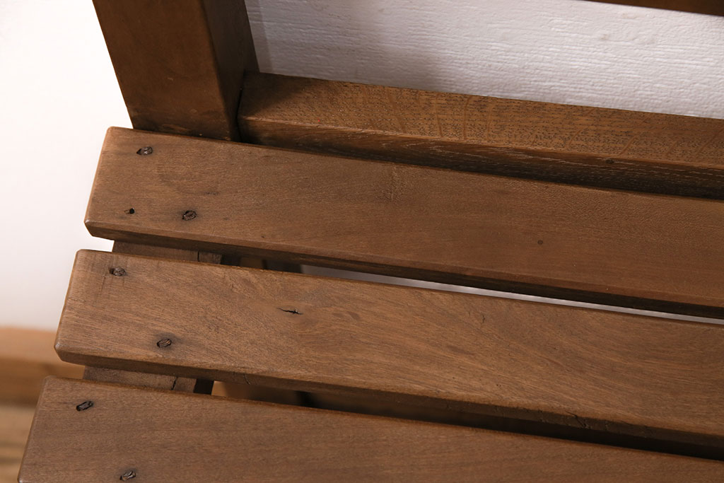 和製アンティーク　素朴でやさしい木のぬくもりが魅力的な木製チェア(椅子、板座チェア、スクールチェア)(R-050437)