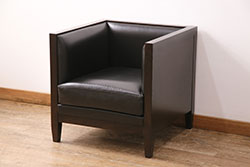 中古　美品　Cassinaixc.(カッシーナイクスシー)　INWOOD　木とレザーの組み合わせがお洒落なインウッドソファ(1人掛け)(R-050468)