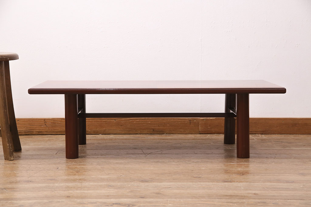 和製ヴィンテージ　国産　漆塗り　ツートーンが目を引く和モダンにおすすめのセンターテーブル(座卓、ローテーブル、ビンテージ)(R-050498)