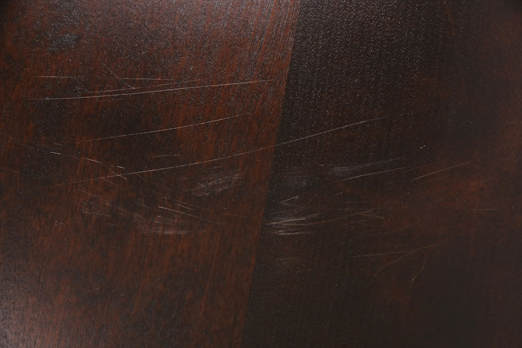 中古　北海道民芸家具　キャスター付き　シックで落ち着きのある佇まいが魅力の収納付きスツール(ドレッサースツール)(R-050516)