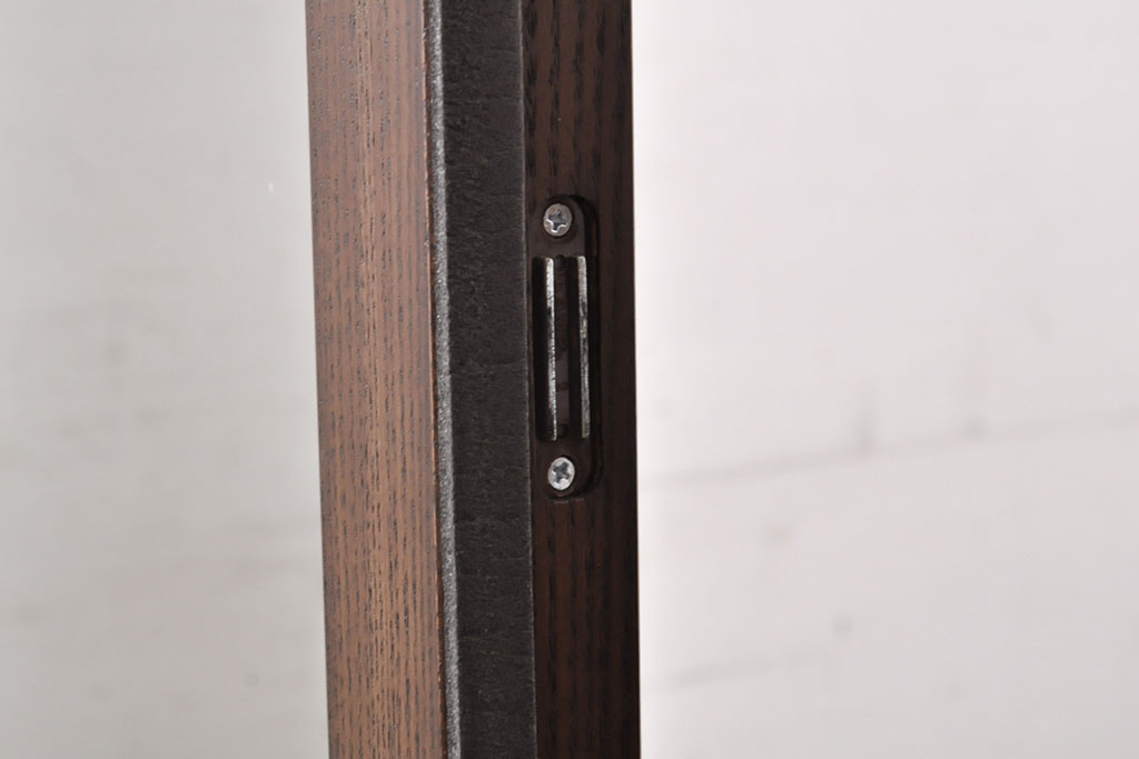 中古　美品　国産　栗材　片開き戸　手造りの木製ガラスケース(ショーケース、店舗什器)(R-050616)
