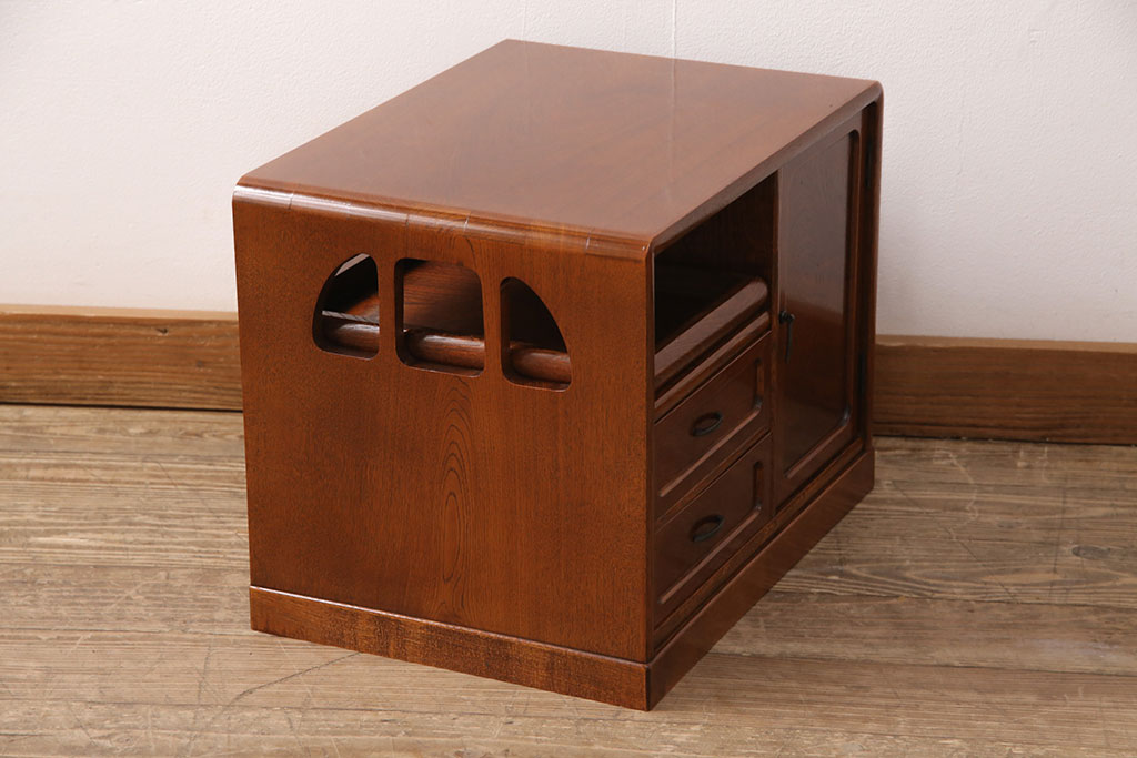中古　美品　国産工芸家具　上質な和の空間づくりにおすすめの小引き出し(小物収納、卓上収納)(定価約8万円)(R-050739)
