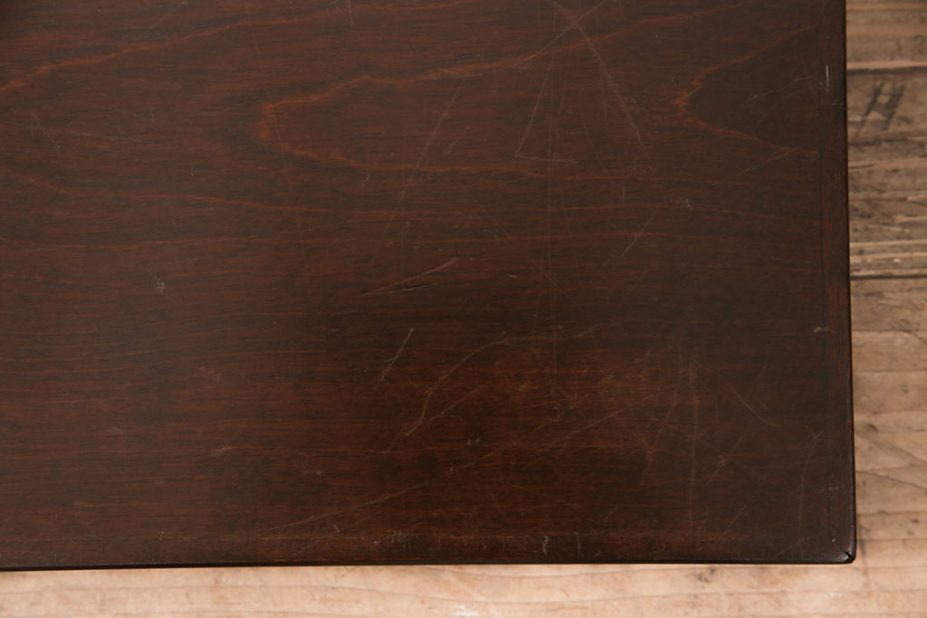 アンティーク雑貨　中古　北海道民芸　深みのある木の色合いが魅力的な書類箱(収納箱)(R-050752)