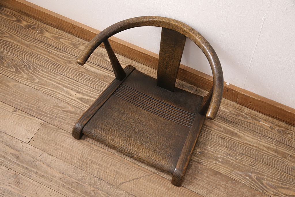 中古　飛騨産業　キツツキ　ナラ材　JAPAN PROVINCIAL(ジャパンプロヴィンシャル・プロビンシャル)シリーズ　温もり溢れる木の風合いが味わい深い座椅子(プロビンシャル、座イス)(R-050846)