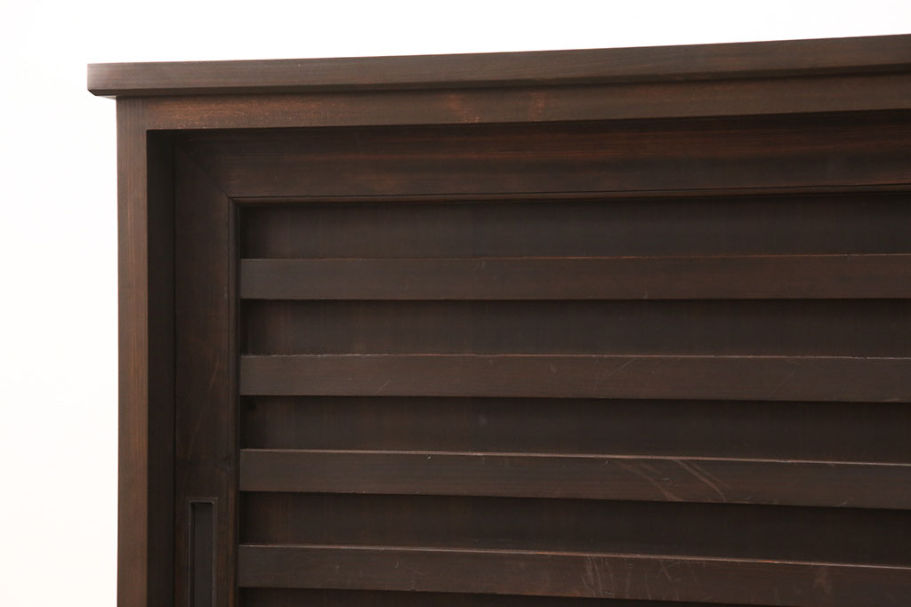 ラフジュ工房オリジナル　古建具リメイク　味わいのあるヒノキ材の建具を使った和モダン空間にぴったりのサイドボード(収納棚、戸棚、テレビ台)(R-050921)