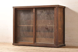 ラフジュ工房オリジナル　リメイク　古い書院戸を活用した引き出し付きガラス戸棚(収納棚、組子)
