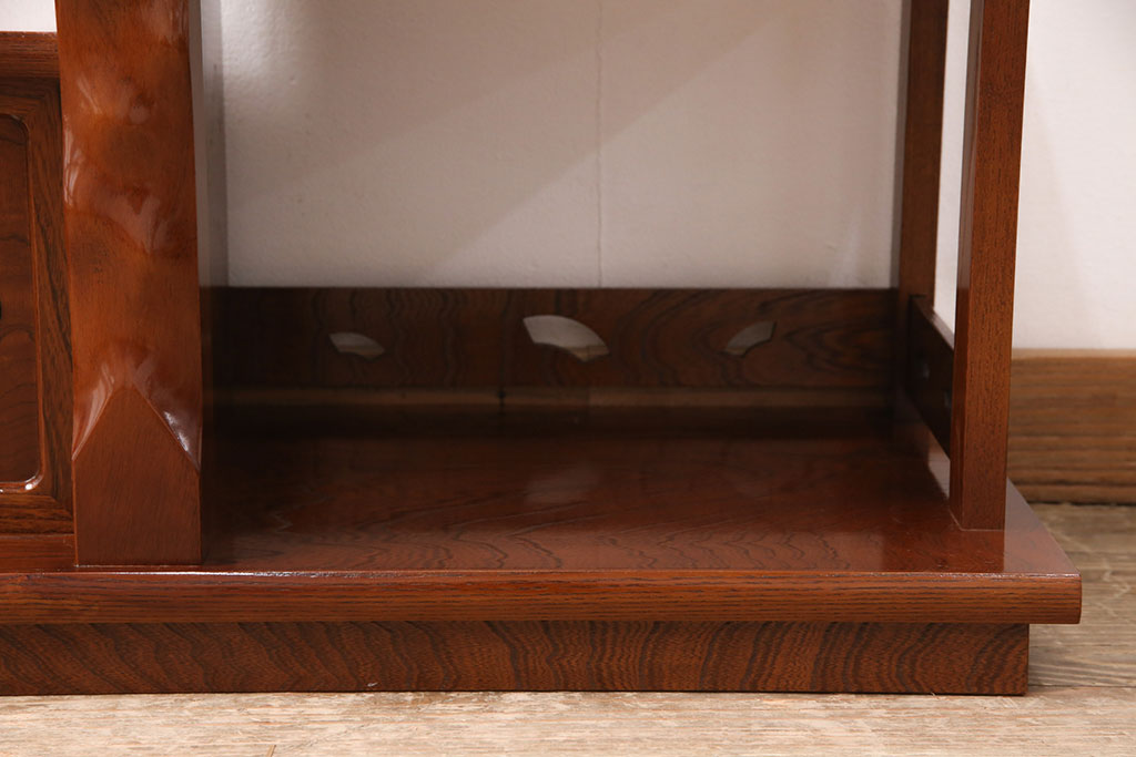 中古　美品　国産ケヤキ材を使用!和の風格を演出する置き床(ローボード、飾り棚、飾り台)(R-050955)