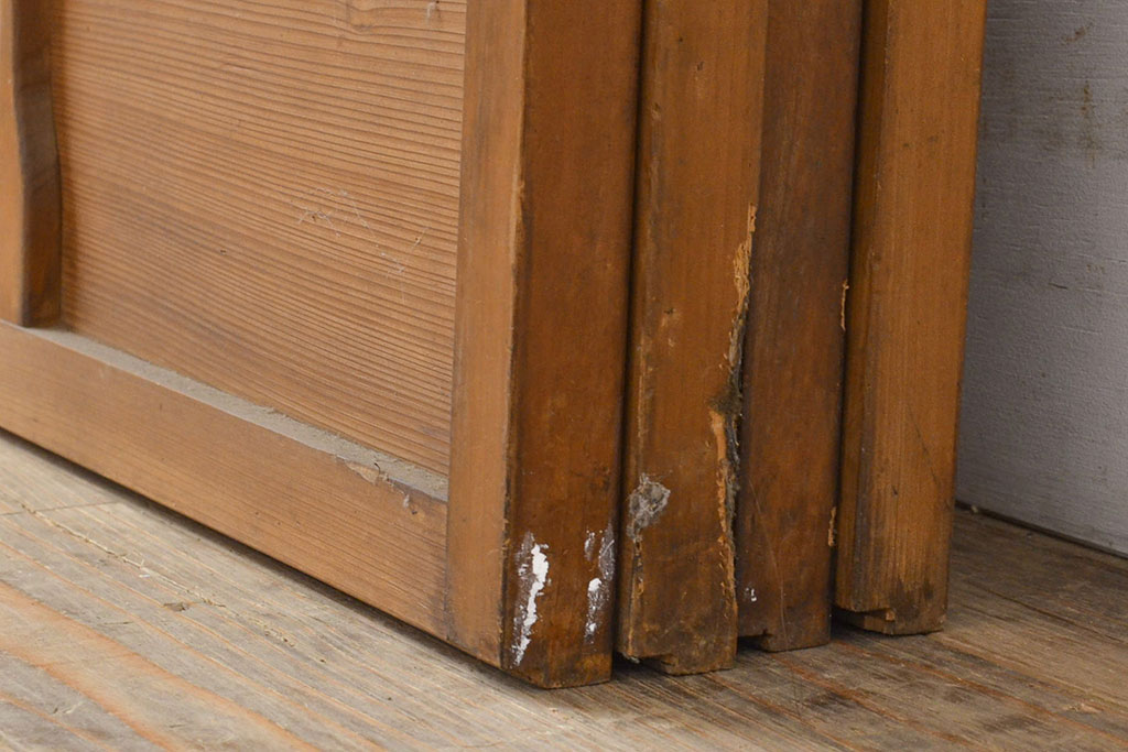 アンティーク建具　小さな障子が付いた猫間障子戸4枚セット(引き戸、建具)(R-051064)