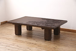 イギリスヴィンテージ　チーク材　コンパクトなサイズが嬉しい、正方形のセンターテーブル(ローテーブル、サイドテーブル、ビンテージ)(R-050777)