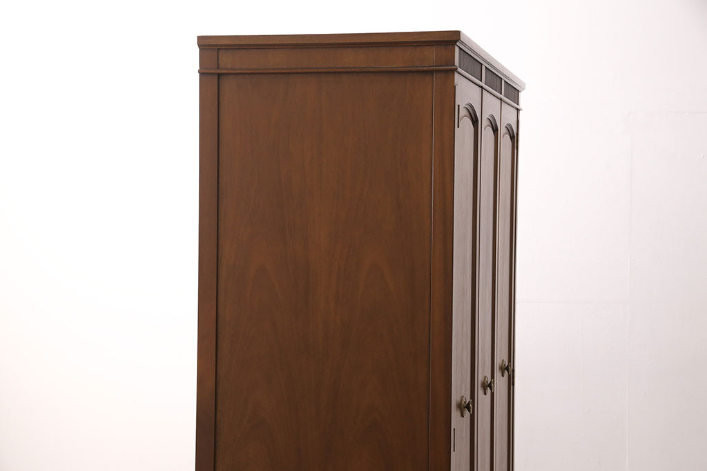 中古　美品　DREXEL HERITAGE(ドレクセルヘリテイジ)　Triune(トライユン)シリーズ　マホガニー材の木肌が美しいワードローブ(引き出し付き、キャビネット、収納棚、戸棚)(定価約90万円)(R-051083)