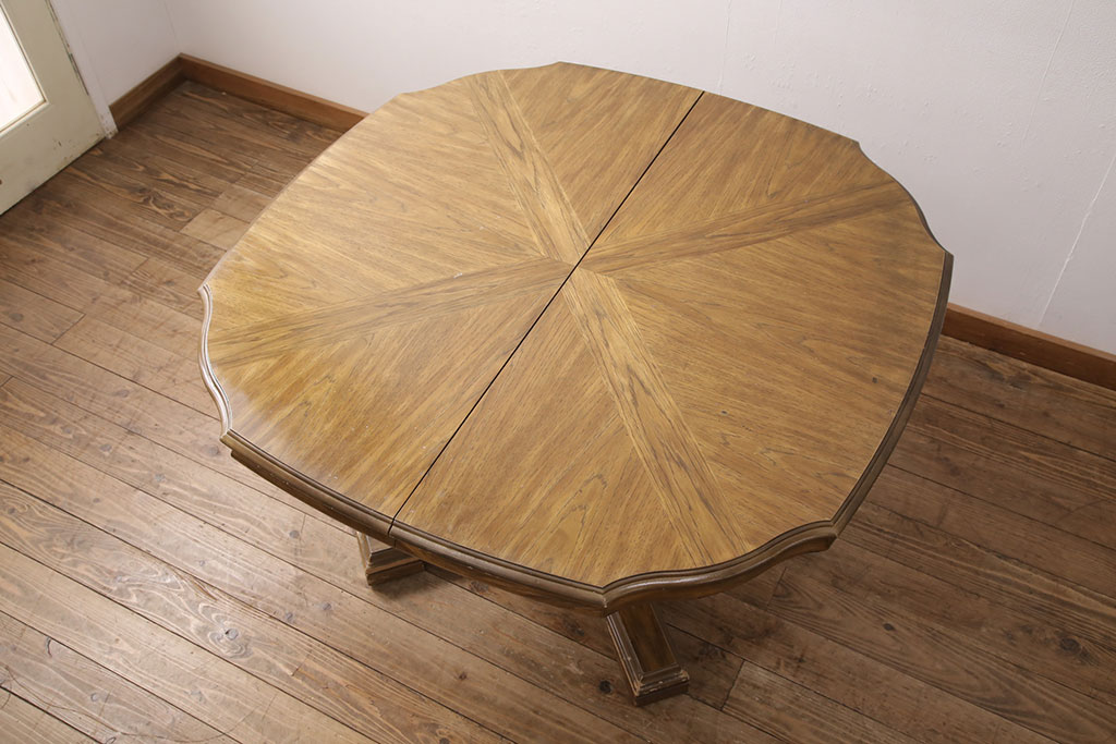 中古　美品　DREXEL HERITAGE(ドレクセルヘリテイジ)　Grand Villa(グランドヴィラ)　チェスナット材　ダイニングテーブル(パーティーテーブル)(定価約55万円)(R-051098)