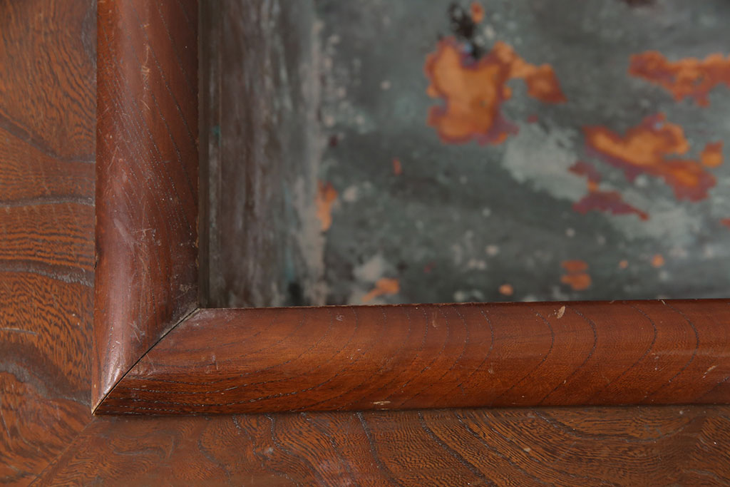 中古　民芸家具　美しい杢目と上品な金具が魅力の角火鉢(関西火鉢、木製火鉢、長火鉢、囲炉裏、座卓)(R-051284)