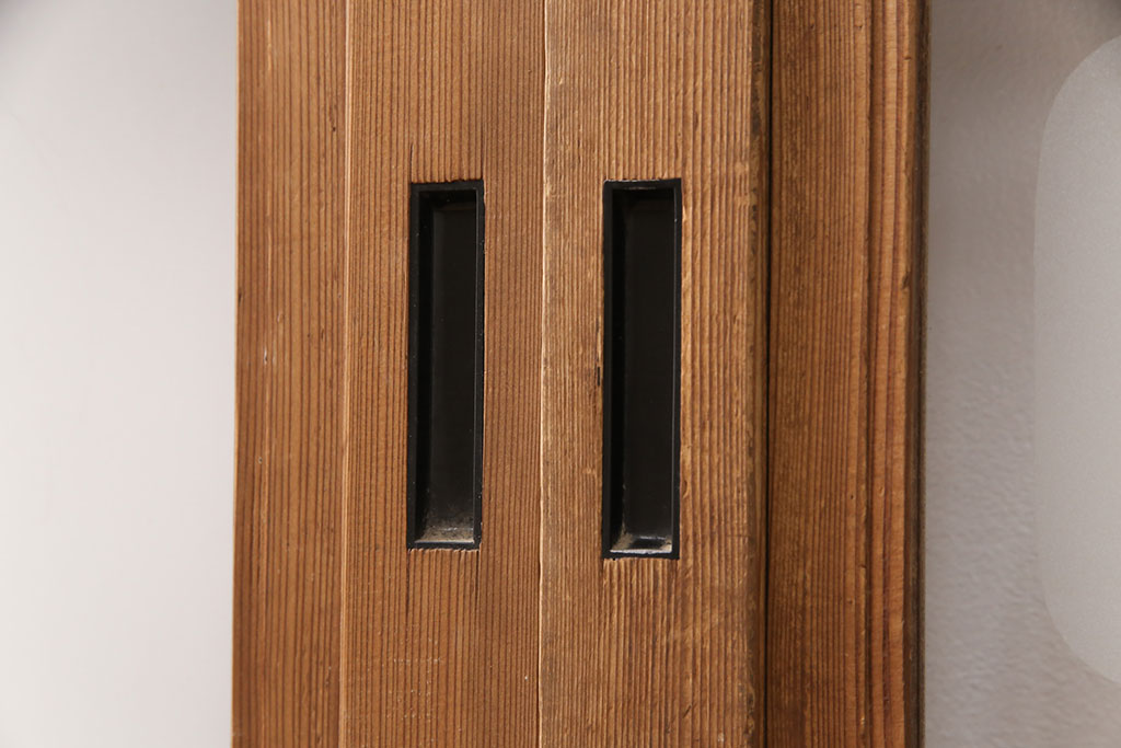 和製アンティーク　情緒ある和の雰囲気作りにおすすめの裏障子戸付き格子戸4枚セット(建具、引き戸)(R-051295)
