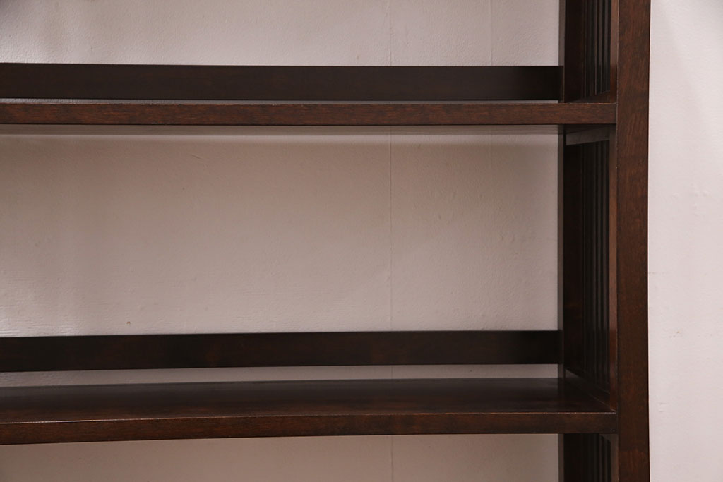中古　松本民芸家具　#117型　和モダンスタイルにおすすめ!格子が魅力的な書棚(飾り棚、本棚、オープンラック)(R-051369)