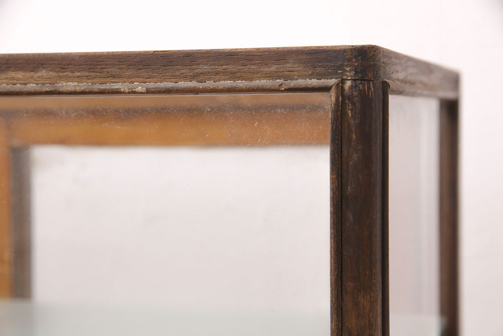 アンティーク家具　ナラ材　コレクションケースとしてもおすすめの卓上ガラスケース(ガラスショーケース、陳列棚、店舗什器)(R-051385)