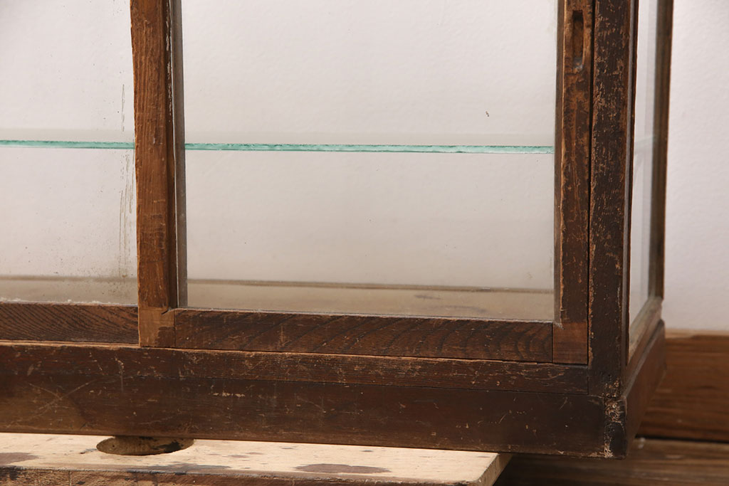 アンティーク家具　ナラ材　コレクションケースとしてもおすすめの卓上ガラスケース(ガラスショーケース、陳列棚、店舗什器)(R-051385)