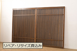 アンティーク建具　どこか懐かしい雰囲気を醸し出す素朴なガラス窓1枚(木製扉)(R-068297)