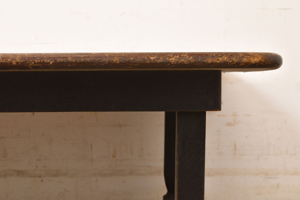 和製アンティーク　栓材　渋い色味が魅力!脚のデザインが可愛らしい角ちゃぶ台(ローテーブル、座卓、折りたたみテーブル)(R-051430)