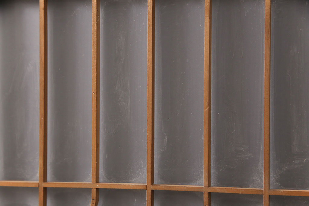 和製アンティーク　麻の葉　組子がおしゃれなガラス戸2枚セット(引き戸、建具)(R-051474)