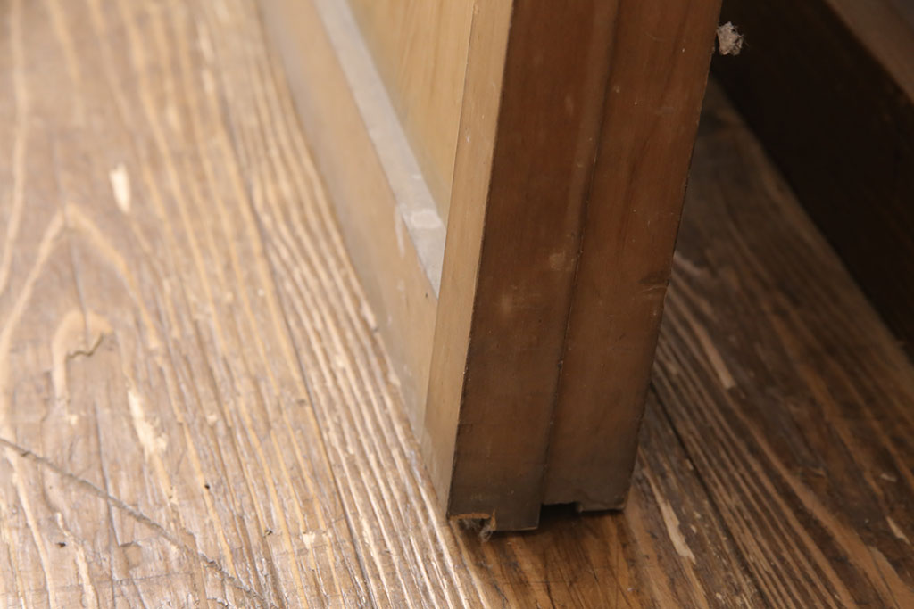 和製アンティーク　格子がお洒落なアクセントになったガラス戸2枚セット(建具、引き戸)(R-051475)