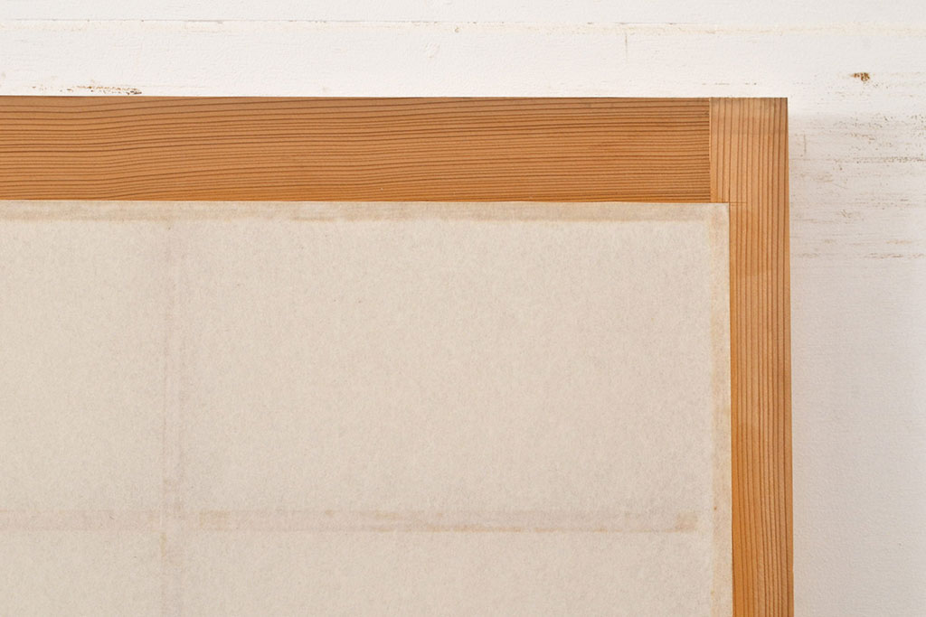 ヴィンテージ建具　和製ビンテージ　明るい木肌が和やかな雰囲気を生み出すシンプルな障子戸4枚セット(引き戸、建具)(R-051503)