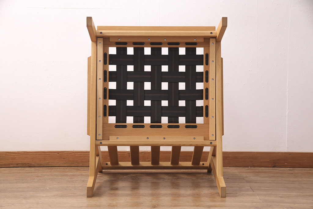 中古　極美品　ナラ材　karf(カーフ) standard label(スタンダードレーベル)　TOLIME(トリム)　温かい雰囲気が魅力的な1人掛けソファ(アームチェア、椅子)(定価約9万円)(R-051561)