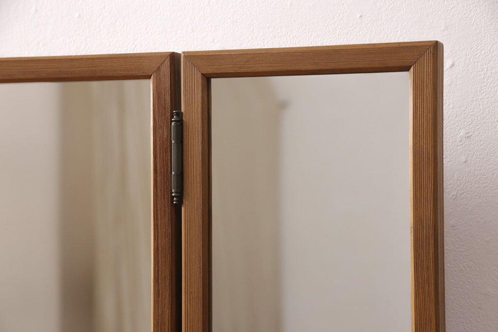 中古　美品　屋久杉を贅沢に使用した上品な佇まいの鏡台(姿見、ドレッサー、ミラー)(R-051745)