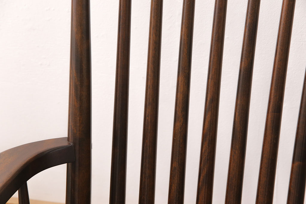 中古　極美品!　松本民芸家具　くつろぎの時間にぴったりなJ型ロッキングチェア(アームチェア、揺り椅子)(R-051767)