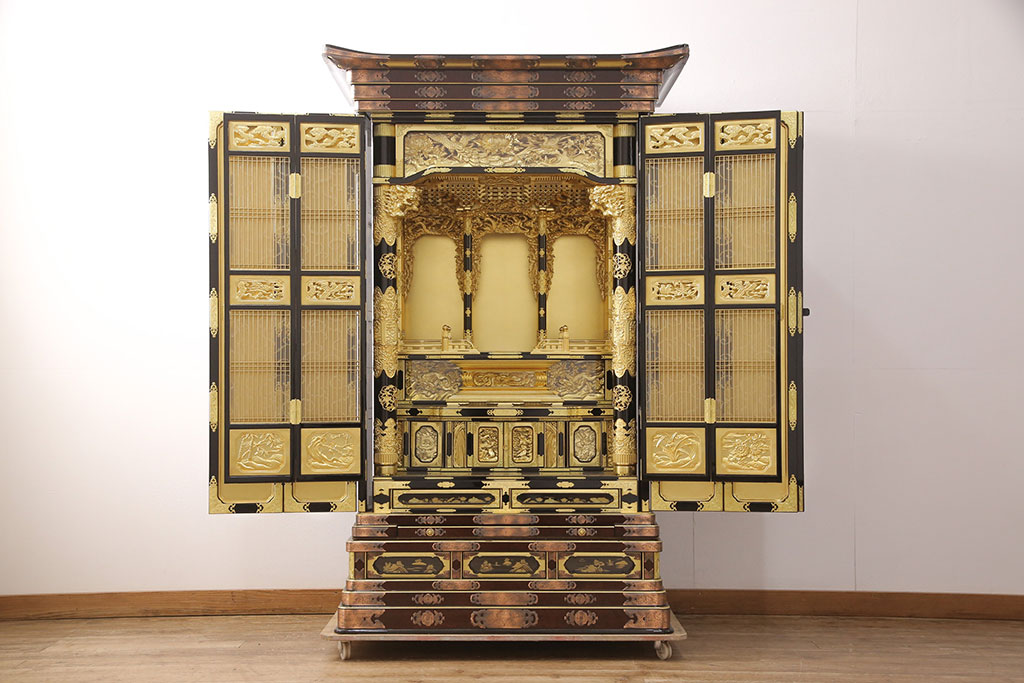 中古 展示品 未使用品 伝統工芸 150代 金仏壇「鳳凰」 細部まで