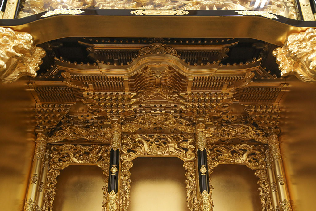 中古 展示品 未使用品 伝統工芸 150代 金仏壇「鳳凰」 細部まで