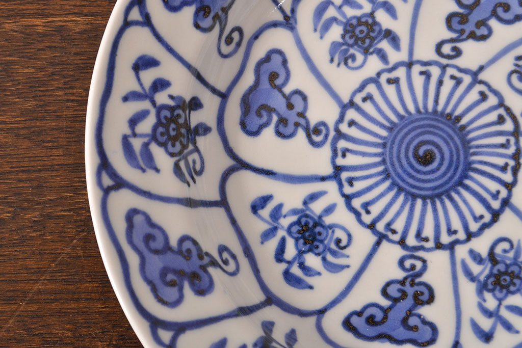 幕末〜明治　伊万里焼　仙芝祝寿文　7寸皿2枚セット(和食器)(R-051902)