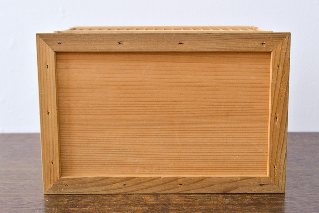 古い　竹製鳥籠　外箱付(時代鳥かご)(R-051932)