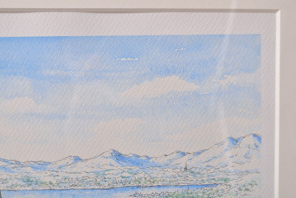 内田新哉　リトグラフ　LAKE SIDE(レイクサイド、ディスプレイ、石版画)(R-051946)