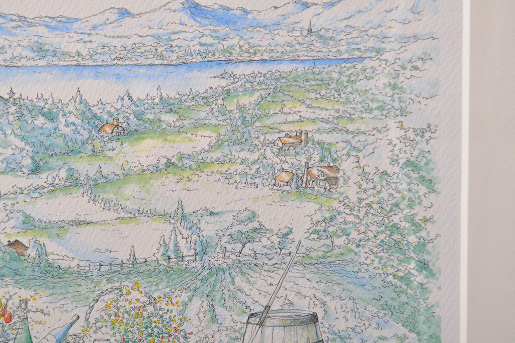 内田新哉　リトグラフ　LAKE SIDE(レイクサイド、ディスプレイ、石版画)(R-051946)